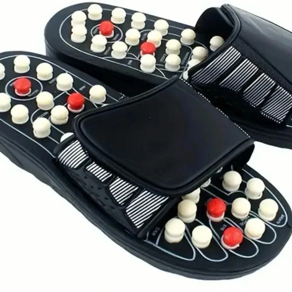 Acupuncture Pain Relief Adjustable Rubber Sandals 8-9 New - Picture 1 of 5